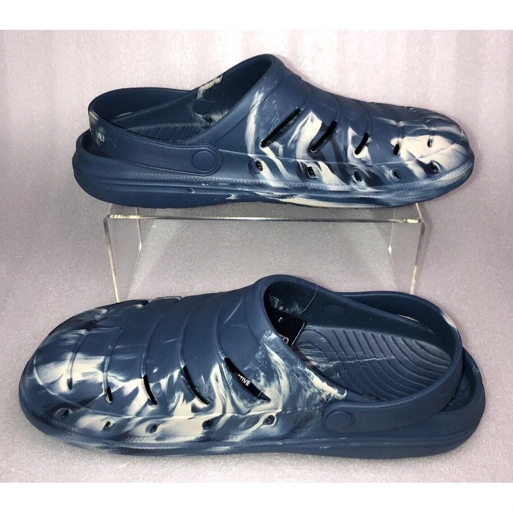 Rugged Shark Men's Blue Swirl Comfort RGS EVA Clog Water Sandals‎ Size 12 NEW